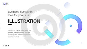 Vector concept with universal abstract shapes, text. Landing pag