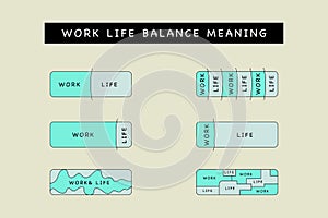 vector illustration of the concept of work life balance definition. Conceptual meaning. Simplified quotes, presentation, poster,