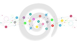 Vector illustration of connecting people and communication concept, social network.