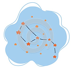 Vector illustration of Constellation Big dipper