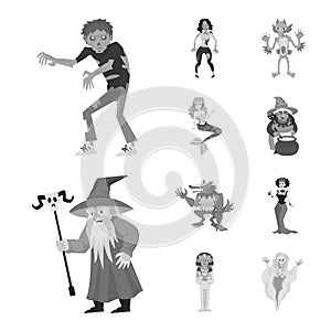 Vector illustration of consternation and horror sign. Set of consternation and hell stock symbol for web.