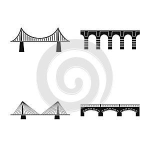 Vector illustration of construct and side logo. Collection of construct and bridge stock symbol for web.