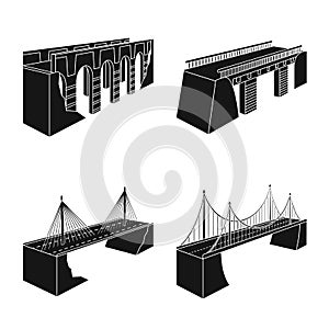 Vector illustration of construct and side sign. Set of construct and architecture stock symbol for web.