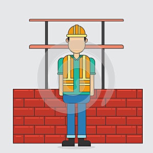 Vector illustration of contractor character