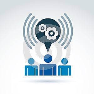 Vector illustration of conversation on enterprise system theme,