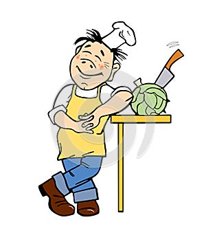 Vector illustration of the cook