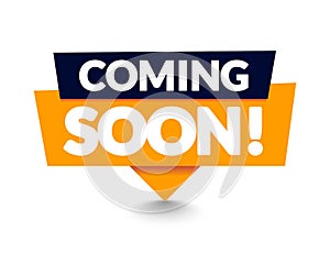 Vector Illustration Modern Coming Soon Banner Icon. Flat Web Label Element. photo