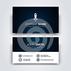 Vector Illustration Modern Creative Dark and Clean Business Card Template - Front and Backside