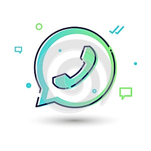 Vector Illustration Cool And Modern Whats App Telephone Icon