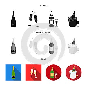 Vector design of cork and new symbol. Set of cork and wine stock symbol for web.