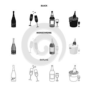 Vector illustration of cork and new symbol. Collection of cork and wine stock vector illustration.