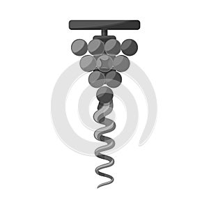 Vector illustration of corkscrew-spin and wine logo. Graphic of corkscrew-spin and screw stock vector illustration. photo