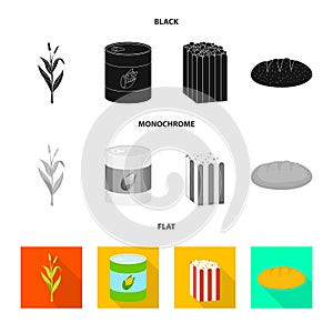 Vector illustration of cornfield and vegetable logo. Collection of cornfield and vegetarian vector icon for stock.