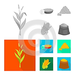 Vector illustration of cornfield and vegetable logo. Collection of cornfield and vegetarian vector icon for stock.