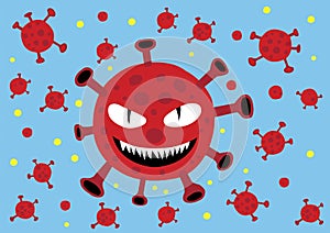 Vector illustration of Corona Virus or Covid-19 world pandemic