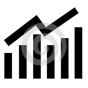 Vector illustration of corporate business dynamics increase and decrease graph icon symbol.