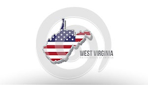 Vector illustration of a county state with US united states flag