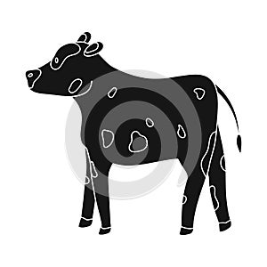 Vector illustration of cow and heifer symbol. Set of cow and milk vector icon for stock.