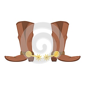 Vector illustration of cowboy boots with spoor