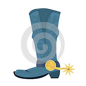 Vector illustration of cowboy boots with spoor