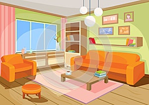 Vettore illustrazioni da accogliente progettazione della pittura da soggiorno 