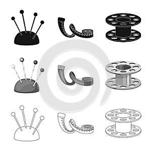 Vector illustration of craft and handcraft icon. Set of craft and industry stock symbol for web.
