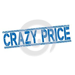 Vector illustration of crazy price stamp on white background