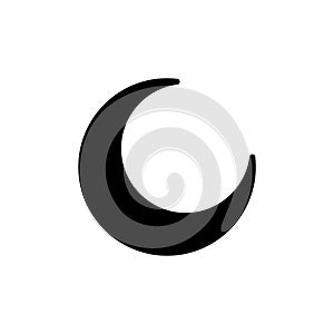 vector illustration of crescent moon icon with glyph style.