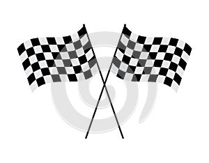 Vector illustration crossed checkered flag