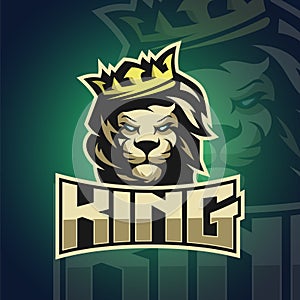 Vector illustration Crown of lion king logo mascot