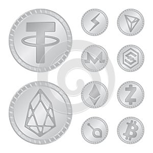 Vector illustration of cryptography and finance icon. Collection of cryptography and e-business stock symbol for web.