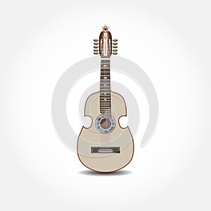 Vector illustration of cuatro, Latin American guitar isolated on white background. photo