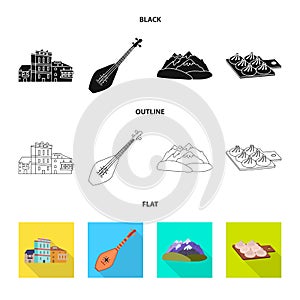 Vector illustration of culture and sightseeing icon. Set of culture and originality stock vector illustration.