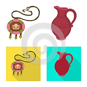 Vector illustration of culture and sightseeing icon. Set of culture and originality stock vector illustration.