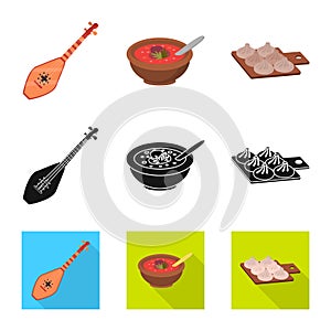 Vector illustration of culture and sightseeing icon. Set of culture and originality stock vector illustration.