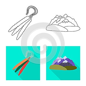 Vector illustration of culture and sightseeing icon. Set of culture and originality stock vector illustration.