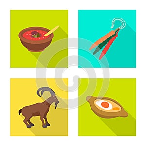 Vector illustration of culture and sightseeing logo. Collection of culture and originality stock symbol for web.