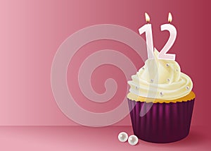 Vector illustration of cup cake.