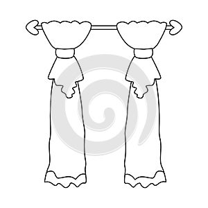 Vector illustration of curtain and cornices icon. Collection of curtain and jalousie stock vector illustration.