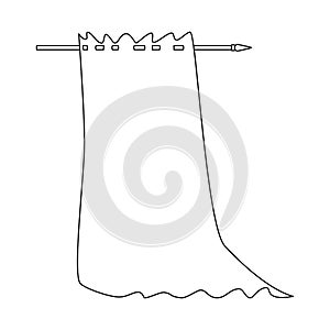 Vector illustration of curtain and silk symbol. Set of curtain and drape stock vector illustration.