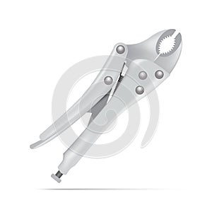 Vector illustration of Curved Jaw Locking Pliers