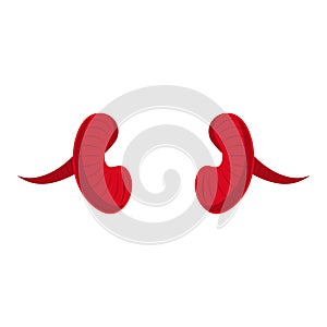 Vector illustration of curved red devil horns.