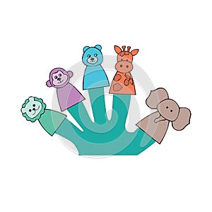 Vector illustration of cute animal including giraffe, monkey, lion, bear, elephant