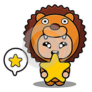 Star lion animal mascot costume