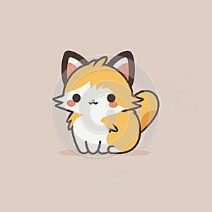 Vector illustration of cute baby animal logo in cartoon style