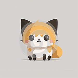 Vector illustration of cute baby animal logo in cartoon style