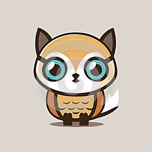 Vector illustration of cute baby animal logo in cartoon style