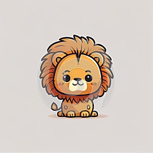 Vector illustration of cute baby animal logo in cartoon style