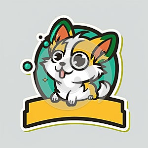 Vector illustration of cute baby animal logo in cartoon style