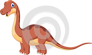 Vector illustration of Cute brontosaurus cartoon